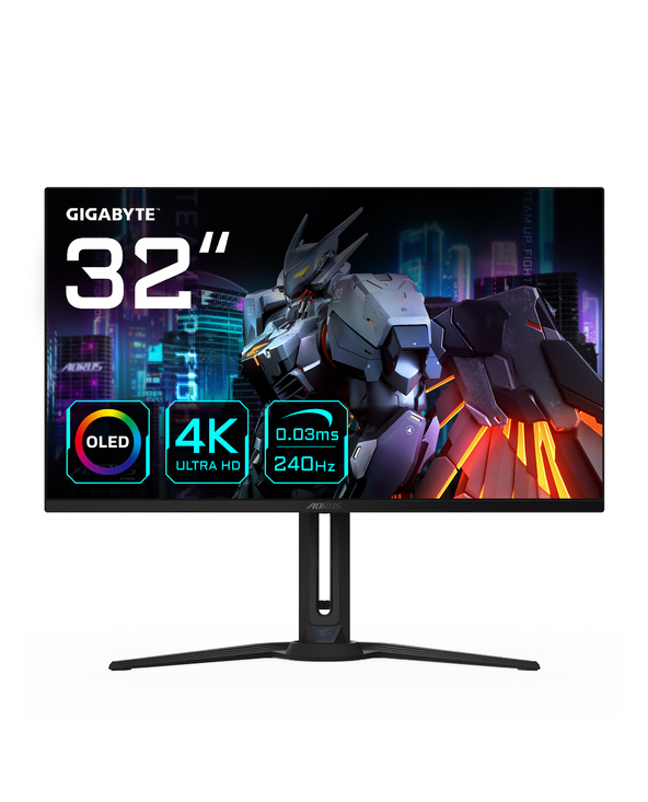 GIGABYTE ÉCRAN DE JEU AORUS FO32U2 OLED DE 32” - 3840 X 2160 (UHD), 240HZ, 0,03MS, KVM, 250 CD/M², FREESYNC PREMIUM PRO, DISPLAY