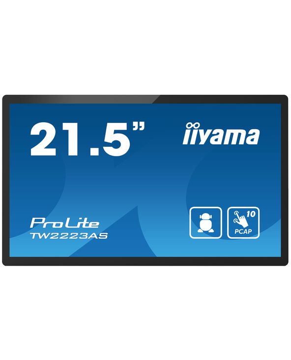 iiyama TW2223AS-B2 affichage de messages Écran plat interactif 54,6 cm (21.5") Wifi 400 cd/m² Full HD Noir Écran tactile Intégré