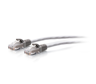 C2G Câble de raccordement Ethernet fin Cat6a non blindé (UTP) avec protection anti-accrochage de 0,3 m - Gris