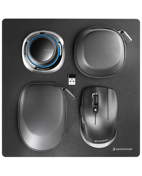 3Dconnexion SpaceMouse Wireless Kit 2 souris Universel Droitier RF Wireless + Bluetooth + USB Type-A Optique