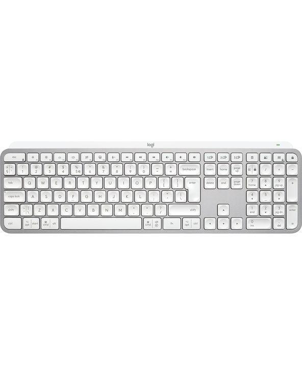 Logitech MX Keys S clavier Universel RF sans fil + Bluetooth QWERTY US International Aluminium, Blanc