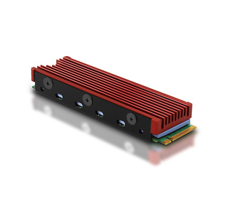 Axagon CLR-M2 système de refroidissement d’ordinateur Disque électronique Dissipateur thermique/Radiateur Noir, Rouge