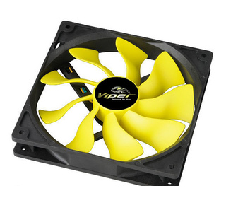 Akasa 14cm Viper Fan Boitier PC Ventilateur Noir, Jaune