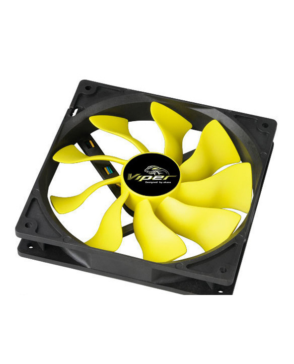 Akasa 14cm Viper Fan Boitier PC Ventilateur Noir, Jaune