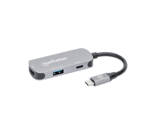 Manhattan 190299 station d'accueil Avec fil USB 3.2 Gen 1 (3.1 Gen 1) Type-C Argent