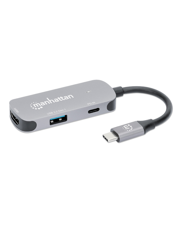 Manhattan 190299 station d'accueil Avec fil USB 3.2 Gen 1 (3.1 Gen 1) Type-C Argent