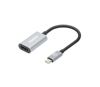 Manhattan 153973 câble vidéo et adaptateur 0,11 m USB Type-C HDMI Gris