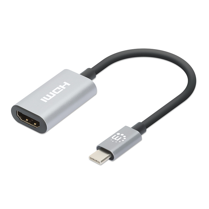 Manhattan 153973 câble vidéo et adaptateur 0,11 m USB Type-C HDMI Gris