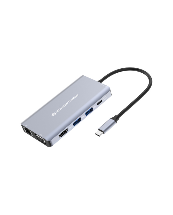 Conceptronic DONN20G station d'accueil Avec fil USB 3.2 Gen 1 (3.1 Gen 1) Type-C Gris