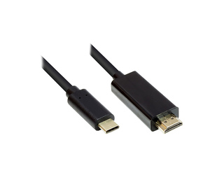 Alcasa GC-M0100 câble vidéo et adaptateur 1 m HDMI Type A (Standard) USB Type-C Noir