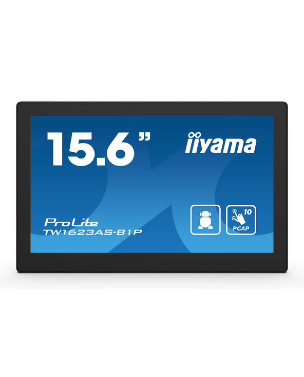iiyama TW1623AS-B1P affichage de messages Écran plat interactif 39,6 cm (15.6") Wifi 450 cd/m² Double Full HD Noir Écran tactile