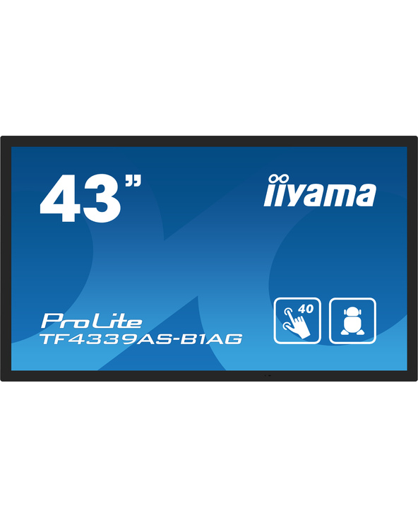 iiyama TF4339AS-B1AG affichage de messages Écran plat de signalisation numérique 108 cm (42.5") LED 500 cd/m² 4K Ultra HD Noir É