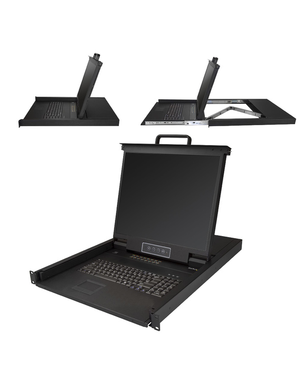 StarTech.com Console KVM à Montage Rack 16 ports avec Câbles de 1,82m - Switch KVM Intégré avec Écran LCD 19" - Tiroir LCD 1U Co