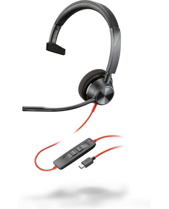 POLY Micro-casque Blackwire 3310 monaural USB-C + adaptateur USB-C/A