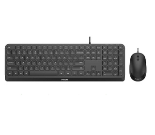 Philips 2000 series SPT6207B/19 clavier Souris incluse Universel USB QWERTY Anglais Noir