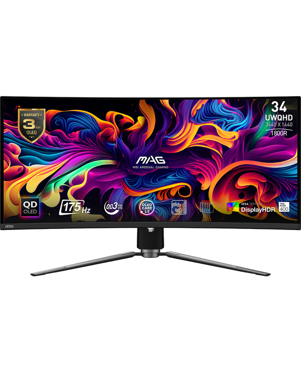 MSI MAG 341CQP QD-OLED 34" QDOLED UltraWide Quad HD Noir