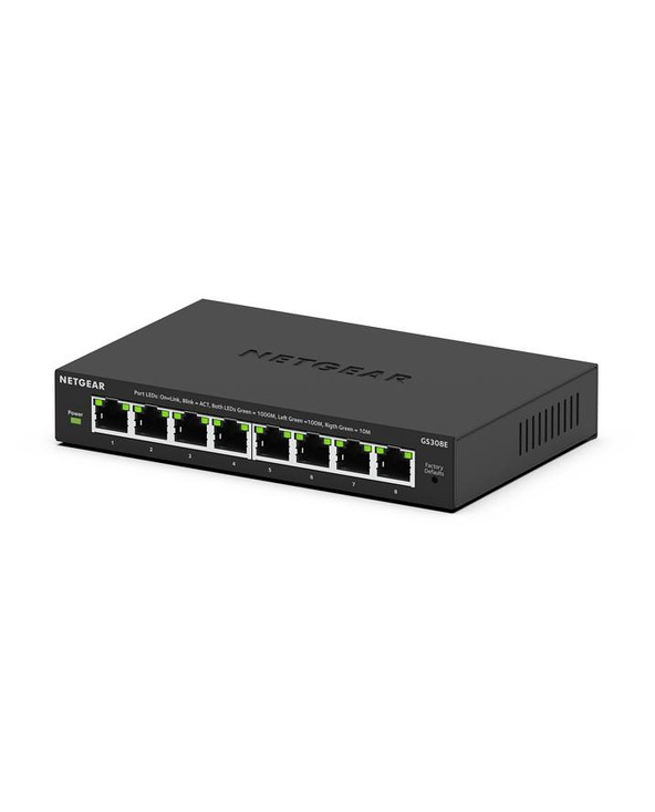 NETGEAR GS308E Géré L2/L3 Gigabit Ethernet (10/100/1000) Connexion Ethernet, supportant l'alimentation via ce port (PoE) Noir