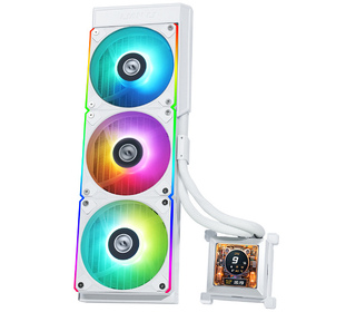 Lian Li HydroShift LCD 360RGB Boitier PC Refroidisseur de liquide tout-en-un 12 cm Blanc