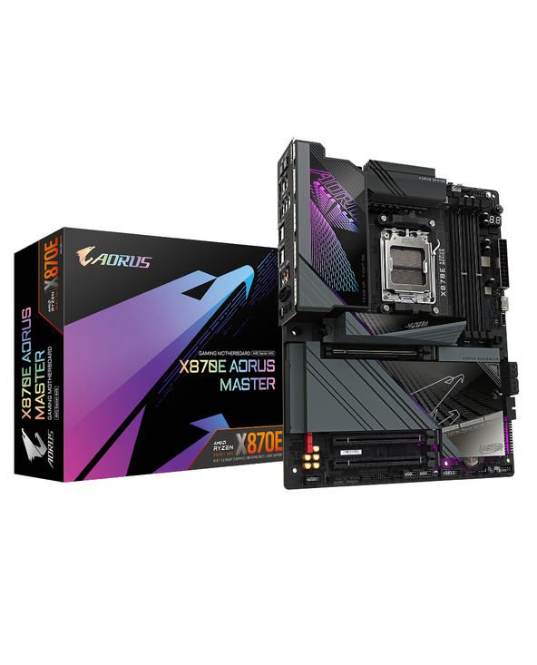 GIGABYTE Carte mère X870E AORUS MASTER - Prend en charge les processeurs AMD Ryzen 9000, VRM numérique 16+2+2 phases, jusqu'à 82