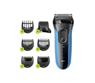 Braun Series 3 Shave&Style 3010BT Rasoir à grille Tondeuse Noir, Bleu