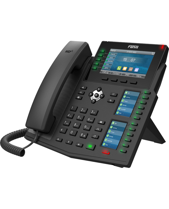 Fanvil X6U V2 téléphone fixe Noir 20 lignes LCD Wifi