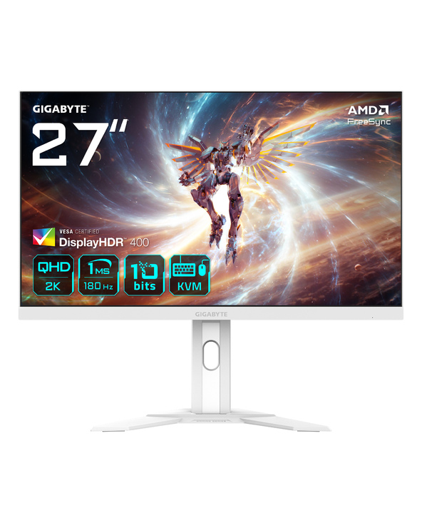GIGABYTE M27QA ICE 27” MONITEUR DE JEU QHD - 2560 X 1440 (QHD), 180HZ, 1MS, 350 CD/M², FREESYNC, DISPLAY HDR400, HDMI 2.1, DISPL