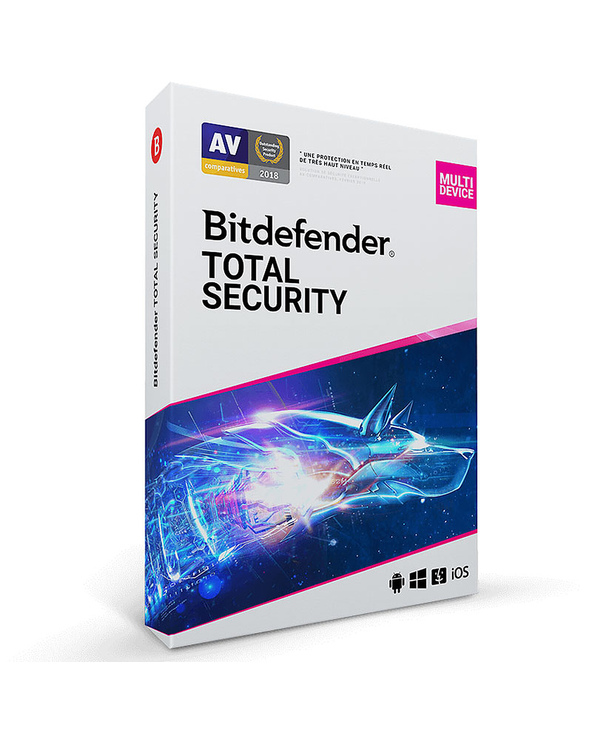 Bitdefender Total Security Sécurité antivirus 1 licence(s) 2 année(s)