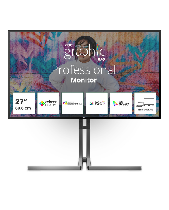 AOC U27U3CV 27" LCD 4K Ultra HD 4 ms Noir
