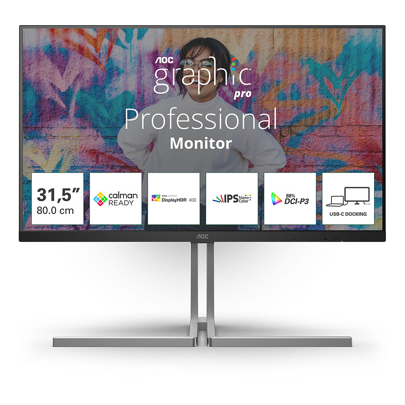 AOC 31.5 LED Graphic Pro U32U3CV - vue 5