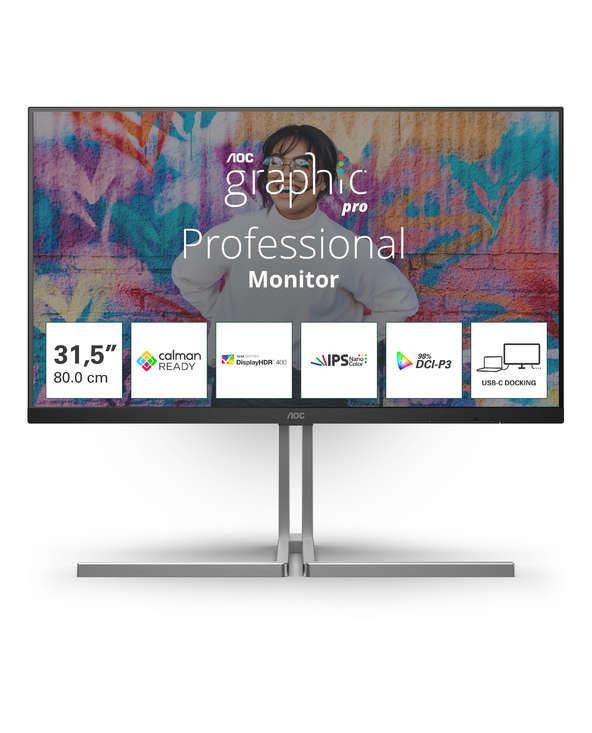AOC U32U3CV 31.5" LCD 4K Ultra HD 4 ms Noir