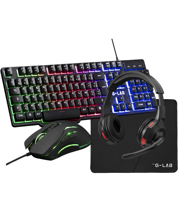 The G-Lab Combo Sulfur clavier Souris incluse Jouer USB AZERTY Français Noir