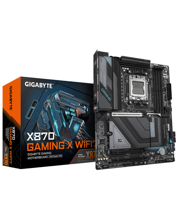 GIGABYTE X870 GAMING X WIFI7 Carte Mère - Prend en charge les processeurs AMD Ryzen 9000, 16+2+2 phases VRM, jusqu'à 8000MHz DDR