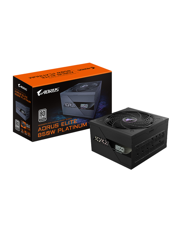 GIGABYTE AORUS ELITE P850W Alimentation - PCIe 5.0, 80 PLUS Platinum, Conception entièrement modulaire, Ventilateur de 120 mm, C