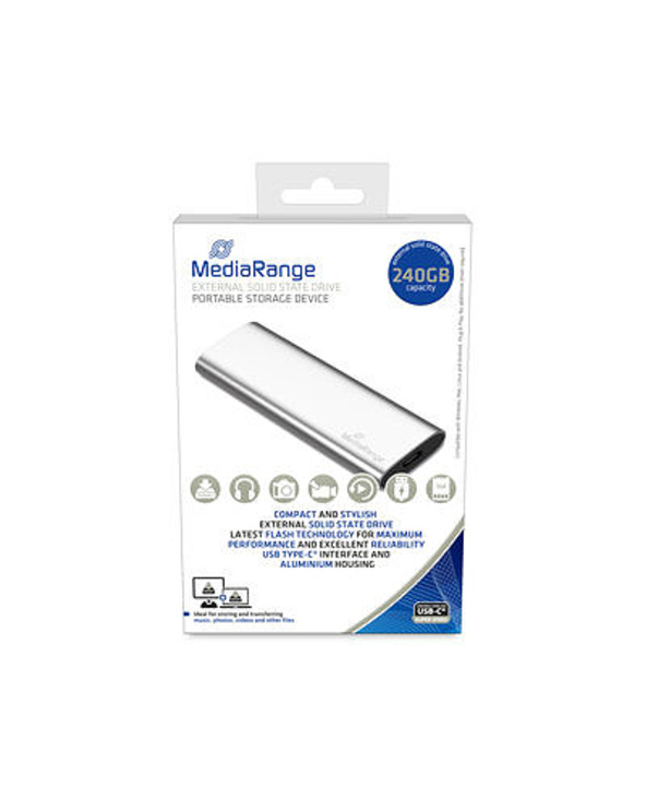 MediaRange MR1101 lecteur à circuits intégrés externe 240 Go USB Type-C 3.2 Gen 2 (3.1 Gen 2) Argent