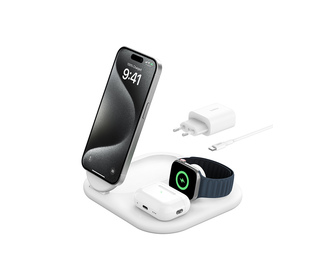 Belkin BoostCharge Écouteurs, Smartphone, Smartwatch Blanc USB Recharge sans fil Charge rapide Intérieure