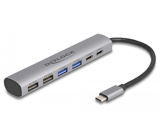 DeLOCK Hub 6 prises USB avec 4 x USB Type-A femelle et 2 x USB Type-C femelle