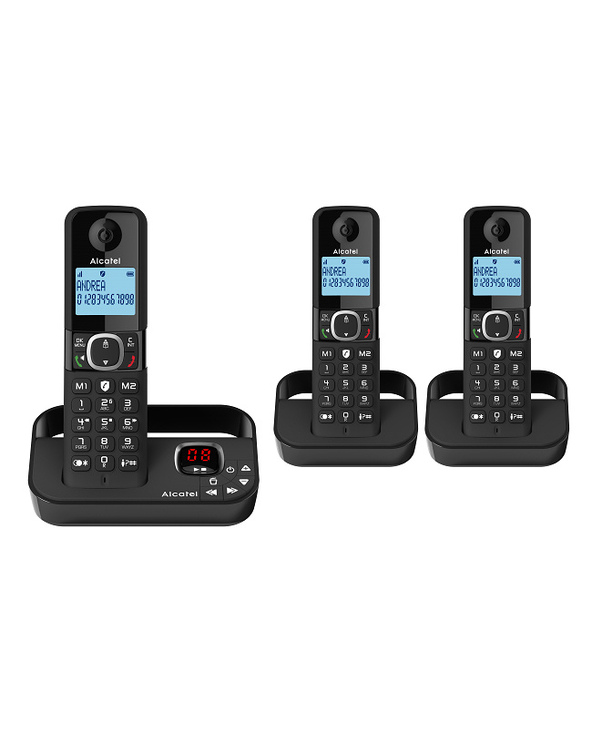 Alcatel F860 Voice TRIO NEU Téléphone DECT Identification de l'appelant Noir