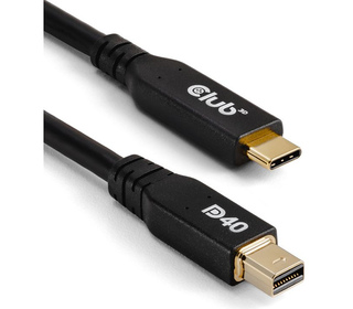 CLUB3D CAC-1561 câble DisplayPort 2 m Mini DisplayPort USB Type-C Noir