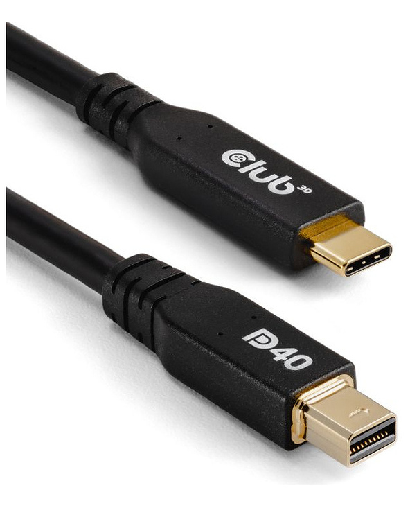 CLUB3D CAC-1561 câble DisplayPort 2 m Mini DisplayPort USB Type-C Noir