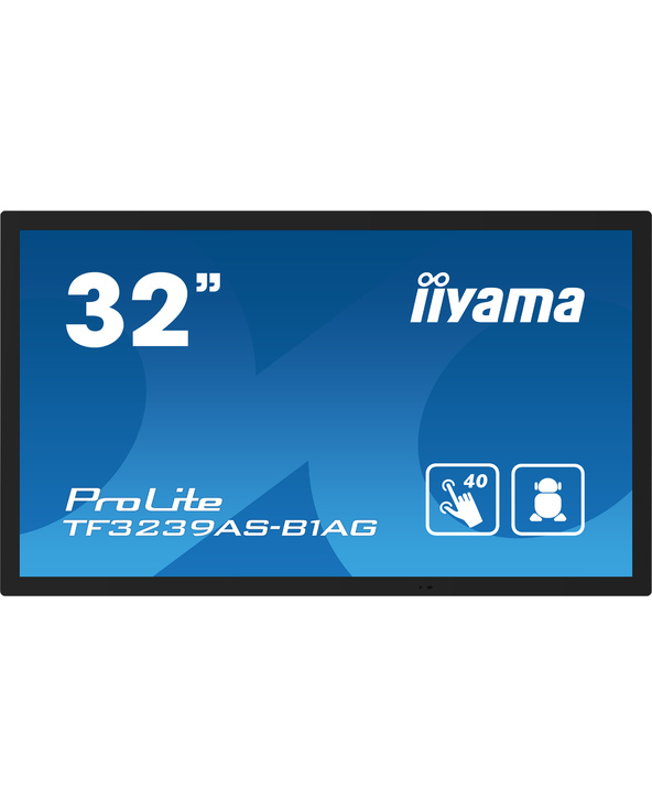 iiyama TF3239AS-B1AG affichage de messages Écran plat de signalisation numérique 80 cm (31.5") LED 500 cd/m² 2.4K Ultra HD Noir 