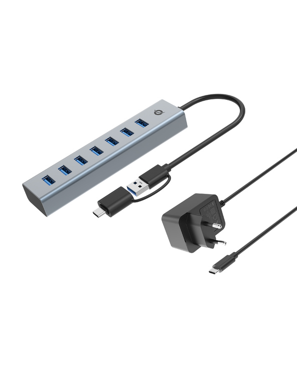 Conceptronic HUBBIES21GP hub & concentrateur USB 3.2 Gen 1 (3.1 Gen 1) Type-A 5000 Mbit/s Gris