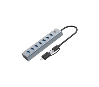 Conceptronic HUBBIES21G hub & concentrateur USB 3.2 Gen 1 (3.1 Gen 1) Type-A 5000 Mbit/s Gris