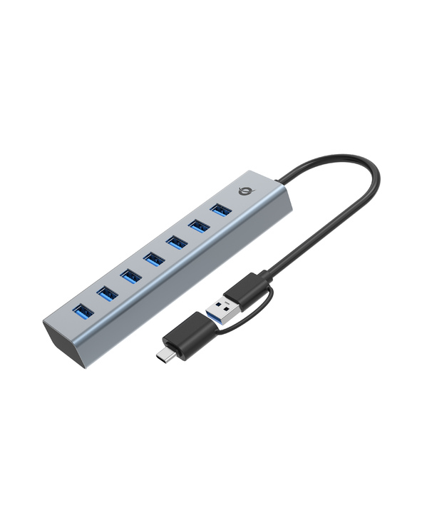 Conceptronic HUBBIES21G hub & concentrateur USB 3.2 Gen 1 (3.1 Gen 1) Type-A 5000 Mbit/s Gris