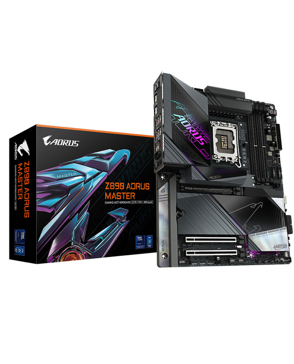 GIGABYTE Carte mère Z890 AORUS MASTER - Prend en charge les processeurs Intel Core Ultra (Série 2), VRM à 18+1+2 phases, jusqu'à