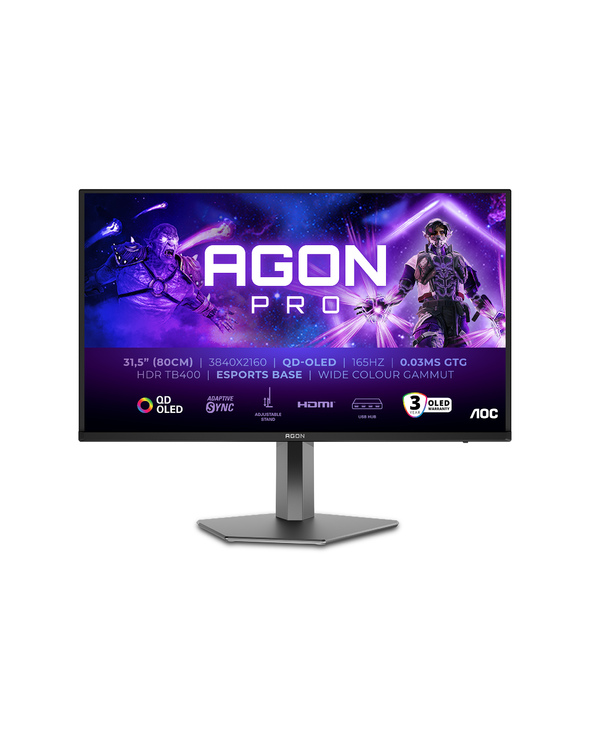 AOC AGON PRO AG326UD 31.5" QDOLED 4K Ultra HD 0,03 ms Noir