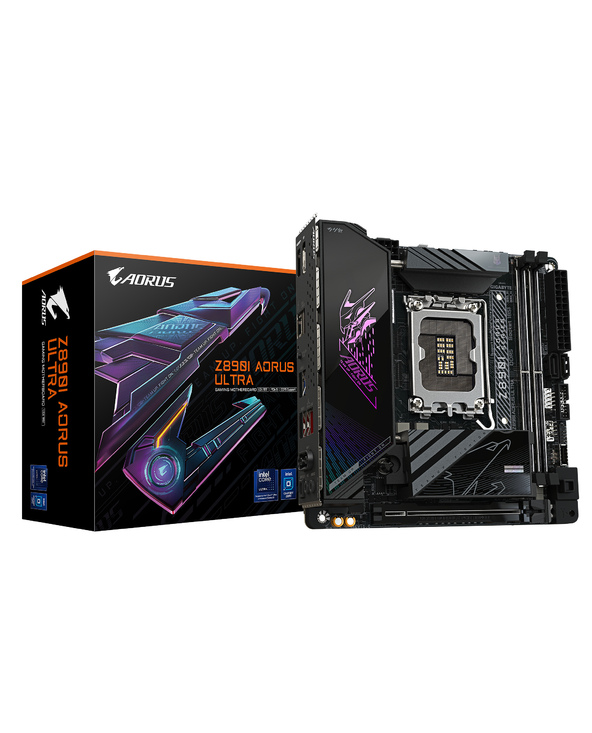 GIGABYTE Carte mère Z890I AORUS ULTRA - Prend en charge les processeurs Intel Core Ultra (Série 2), VRM à 8+1+2 phases, jusqu'à 