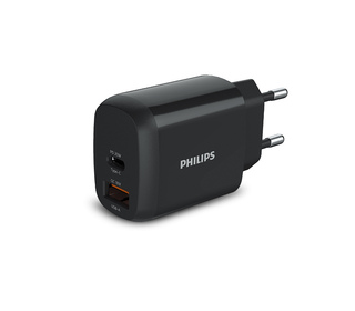 Philips Chargeur secteur 18W 1 port USB-Type C et 1 USB-A