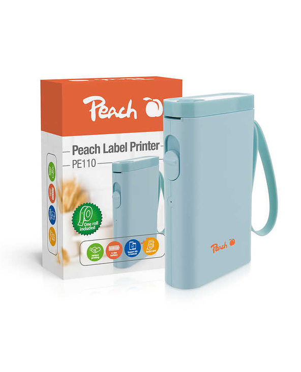 Peach PE110 imprimante pour étiquettes Thermique directe 203 x 203 DPI 60 mm/sec Sans fil Bluetooth