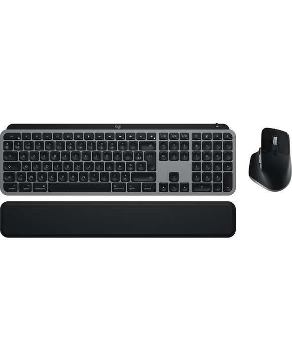 Logitech MX Keys S Combo for Mac clavier Souris incluse maison/bureau RF sans fil + Bluetooth AZERTY Français Aluminium, Noir