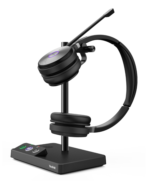 Yealink WH62 Dual Teams Systèmes de conférences audio personnelle Sans fil Arceau Bureau/Centre d'appels Micro-USB Socle de char